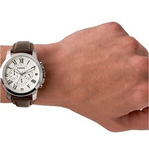 Fossil Grant Chronograph Brown Leather Watch FS4735IE model 🍀
